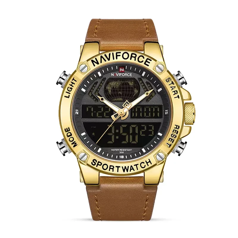 Naviforce NF9164 Dual-time Black Dial Men's Watch